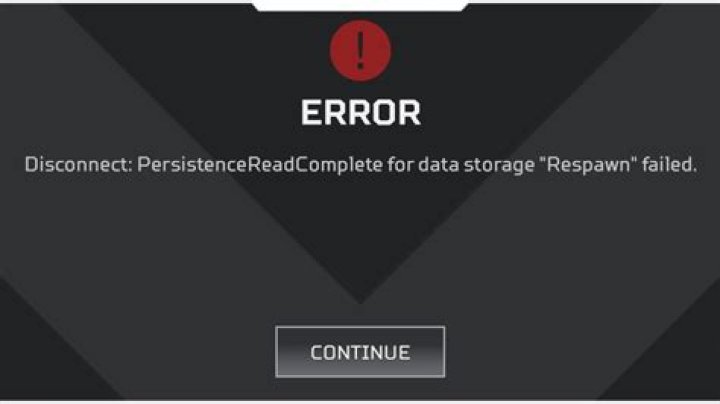 Apex Legends Persistence Read Complete for data storage 'Respawn' failed fix