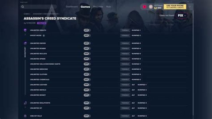 Assassin's Creed: Syndicate PS4 Cheats