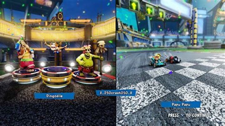 Crash Team Racing Nitro-Fueled split screen