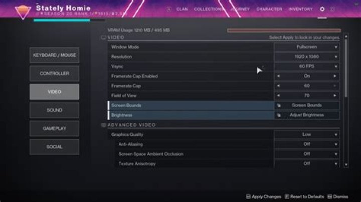 Destiny 2 screen tearing