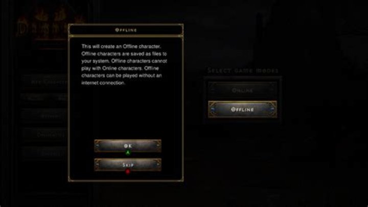 Diablo 2: Resurrected: Should I choose an Online or Offline character?