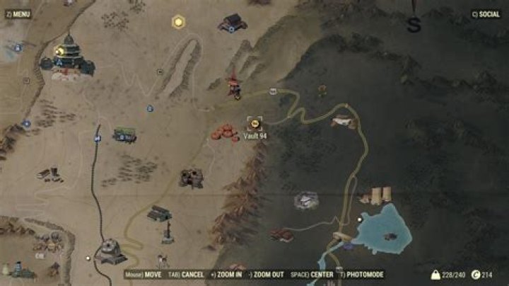Fallout 76 Vault 94 location map