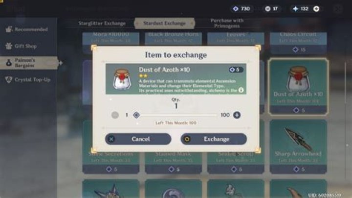 
Genshin Impact – How to Purchase and Use Dust of Azoth to Convert Character Ascension Materials