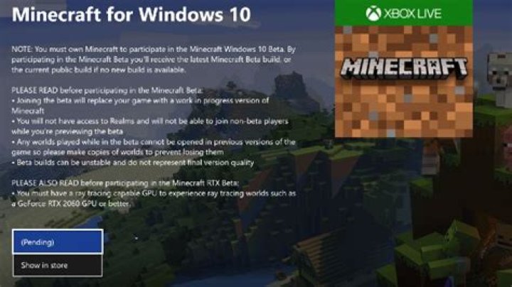 Minecraft RTX Pending Xbox Insider Hub Stuck
