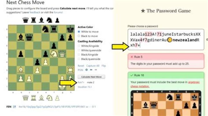 Password Game Rule 16: Best Move in Algebraic Chess Notation