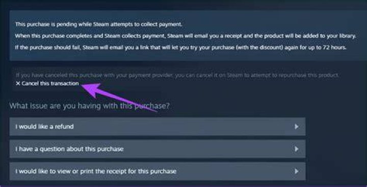 Steam Pending Transaction: Purchase Cannot be Completed Error Fix