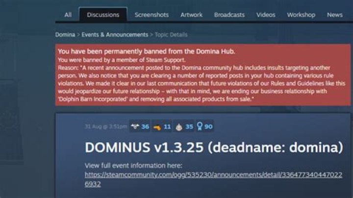Steam Removes Domina and Bans Developer After Transphobic Patch Notes