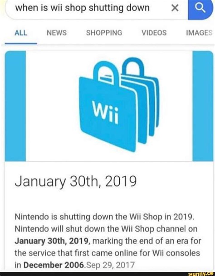 
Wii Shop Channel To Shut Down In 2019
