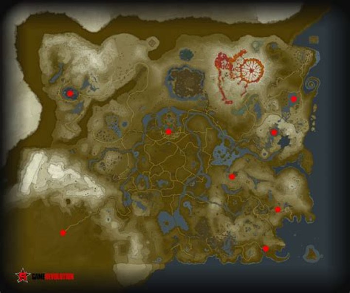 Zelda: Breath of the Wild Village Location Map For Every Town (High Resolution)