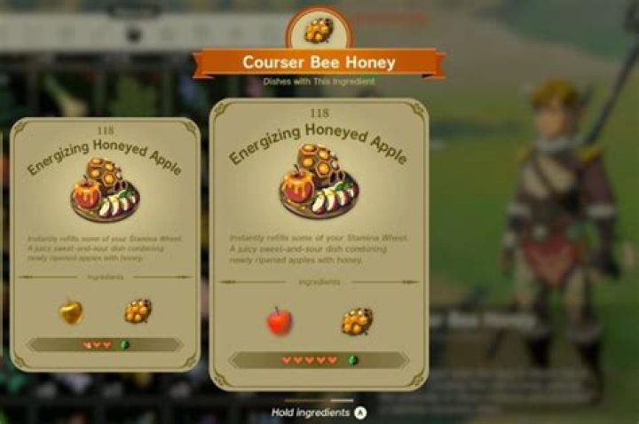 Zelda: Tears of the Kingdom Honeyed Apple Recipe Ingredients List